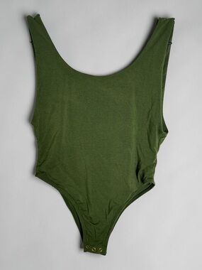 Sam Edelman Olive Green Scoop Neck Tank Modal Bodysuit Medium